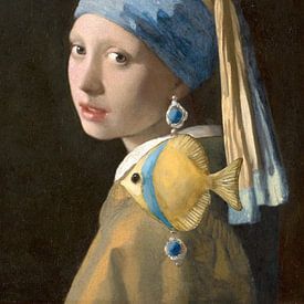 Vermeer's Mädchen im Fischfang von Gisela- Art for You