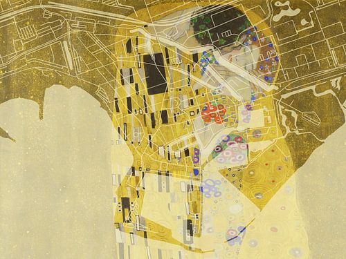 Kaart van Hoorn Centrum met de Kus van Gustav Klimt