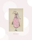 Manon | Roze, schattig Art Deco Mode Prent | Historische fashion | Retro design van NOONY thumbnail