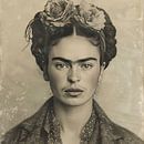 Frida Poster Zwart Wit van Niklas Maximilian thumbnail