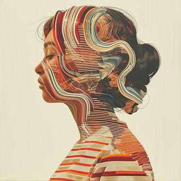 Femme colorée Gestalt | Portrait moderne sur Caprices d'Art
