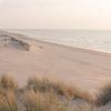 Warme gloed over de duinen op het strand | reisfotografie print | Nederland van Kimberley Jekel