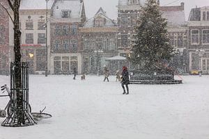 Sneeuw op het Hof in Amersfoort van Dennisart Fotografie