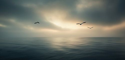 Beach life in a golden glow