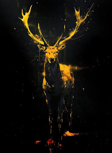Painting Deer Gold by Art Whims