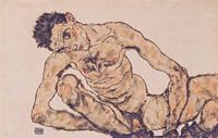 Naakt zelfportreet, Egon Schiele - 1916 van Atelier Liesjes thumbnail