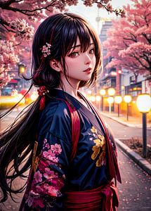Anime Girl Sakura Cherry Blossom Japan
