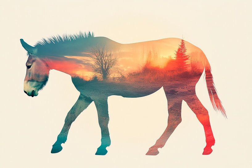 Pferd und Landschaft von Poster Art Shop