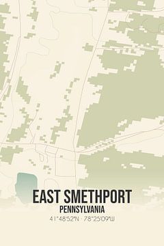 Carte ancienne de East Smethport (Pennsylvanie), USA. sur Rezona