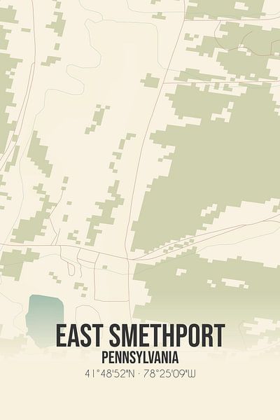 Carte ancienne de East Smethport (Pennsylvanie), USA. par Affiches de lieux