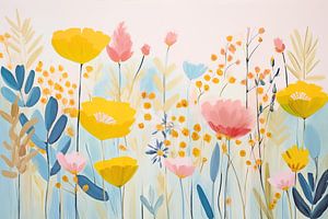 Abstrakt, Schrägstrich Blumen in Pastellfarben III