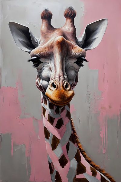 De Denkende Giraffe in Moderne Kunst van Art & Soul Creations