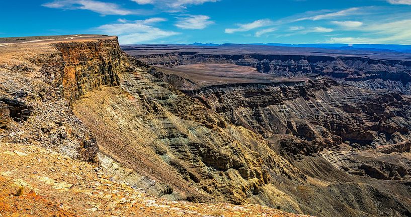 Steep walls of the Fish River Canyon, Namibia by Rietje Bulthuis