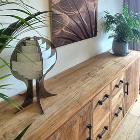 Customer photo: Warm shades of brown: Light falls on fluff of a Tragopogon (Morning Star) by Marjolijn van den Berg, on ArtFrame