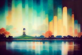 Stadt und Natur - Der Fluß am Rande der Stadt