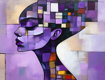 Abstract Face Colour Blocks by Wonderful Art