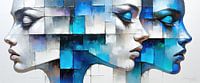Visages abstraits de formes géométriques
