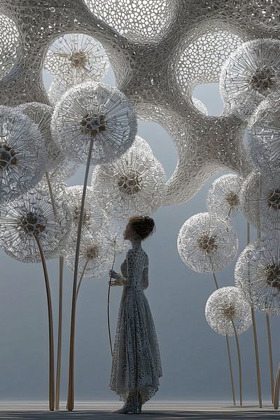 femme surréaliste avec des fleurs par Egon Zitter