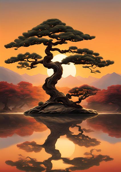 Bonsai Tree Sunset by BRZ999