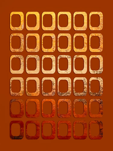 Grafisch Retro Design in warm Oranje vol Gouden glans