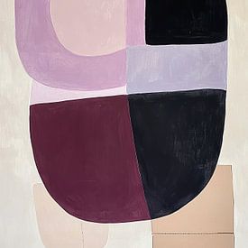 Abstract Abstract Geometric Bordeaux Red Violet Purple by Niklas Maximilian