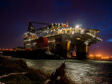 Thialf Kraan Schip. Haven van Rotterdam