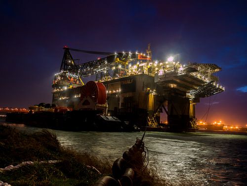 Thialf Kraan Schip. Haven van Rotterdam