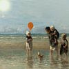 Kinderen der Zee, Jozef Israëls met zon en ballon van Digital Art Studio