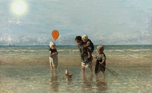 Kinderen der Zee, Jozef Israëls met zon en ballon van Foto Amsterdam/ Peter Bartelings
