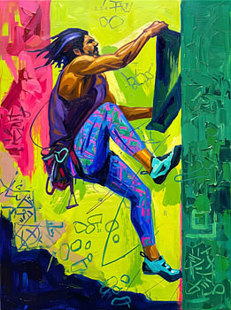 Vibrant Rock Climber