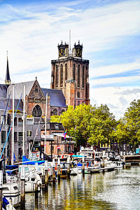 Dordrecht Neuer Hafen mit der Kirche Onze Lieve Vrouw Niederlande