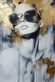 Portrait féminin élégant artwork moderne sur Wilma Mesman