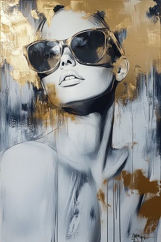 Elegant female portrait modern artwork