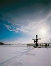 Mühle auf der Wiese im Schnee von Rene van der Meer Miniaturansicht