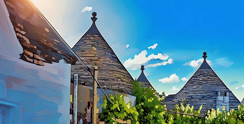 Trulli Huizen in Italië van Sergio Pazzano