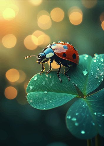 Coléoptère dans une feuille