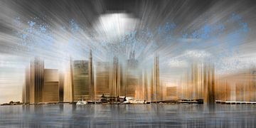 City Shapes Manhattan Skyline | Panoramic by Melanie Viola