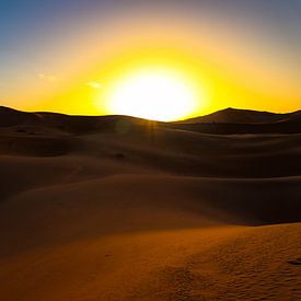 Sunset in the Western Sahara von Natuur aan de muur