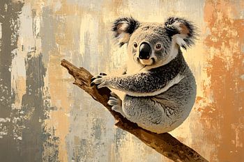 Hyperrealer Koala auf Ast