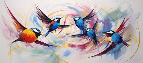 Vogel Kunstwerk | Bunte Flucht
