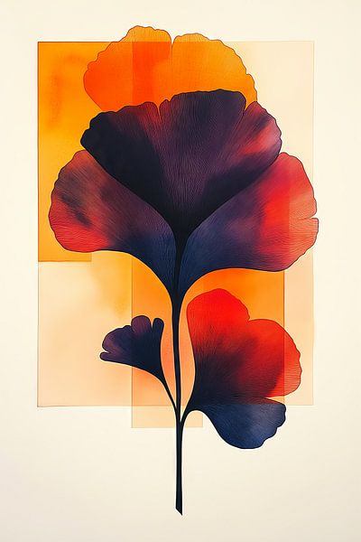Ginkgo Abstracte Bladeren van Preet Lambon