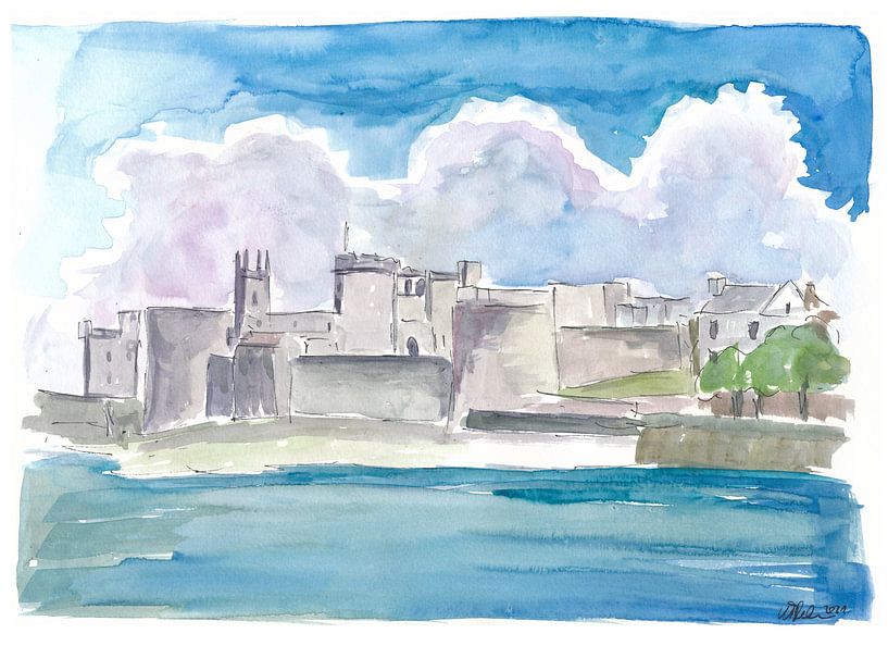 Ansicht von Limerick Irland mit Shannon River und King Johns Castle von Markus Bleichner