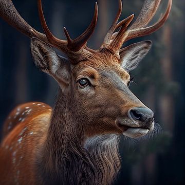 Portret van een hert Illustratie van Animaflora PicsStock