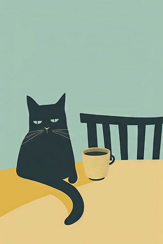Minimalistische katten- en koffieliefhebbers