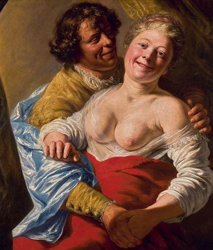 Jan Lievens, Jongeman die een jonge vrouw omhelst, 1626-27