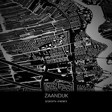 Black-and-white map of Zaandijk, North Holland. by Rezona