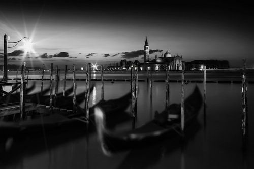 VENICE San Giorgio Maggiore at sunrise | Monochrome by Melanie Viola