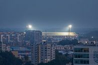Het Feijenoord Stadion De Kuip in Rotterdam by Night met de verlichte hoeders van de stad van MS Fotografie | Marc van der Stelt thumbnail
