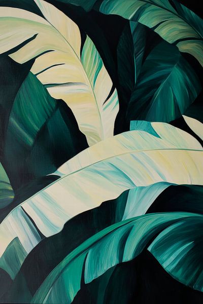 Tropical leaves - Green pattern by Poster Art Shop