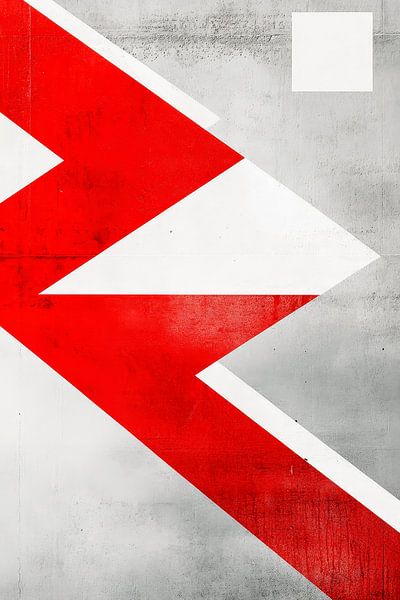 Motif géométrique rouge et blanc par Poster Art Shop